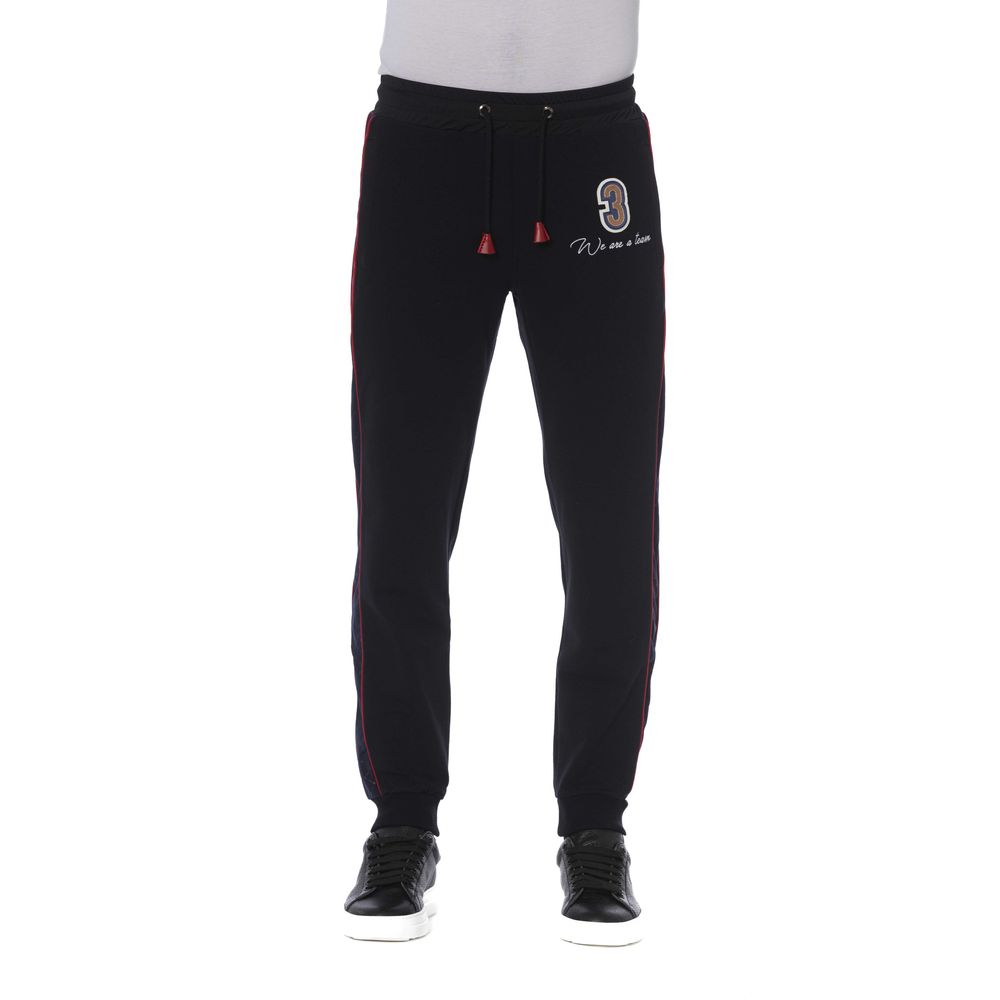 Trussardi Black Cotton Men Sport Pant