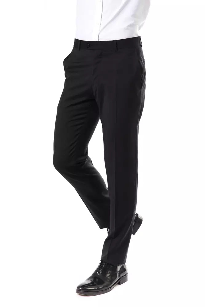 Uominitaliani Gray Wool Mens Suit Pant
