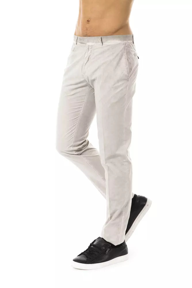 Uominitaliani Gray Cotton Mens Pant