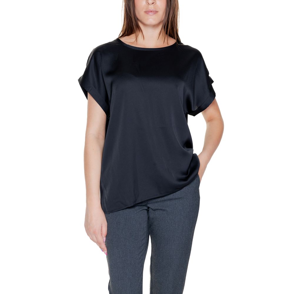 Vila Clothes Black Cotton T-Shirt
